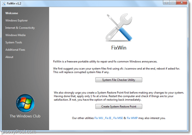 Korjaa 50 yleistä Windows 7 -ongelmaa FixWinin kanssa [groovyReview]