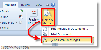 Outlook 2010 -kuvakaappaus - viimeistele ja yhdistä ja lähetä sähköpostiviestejä
