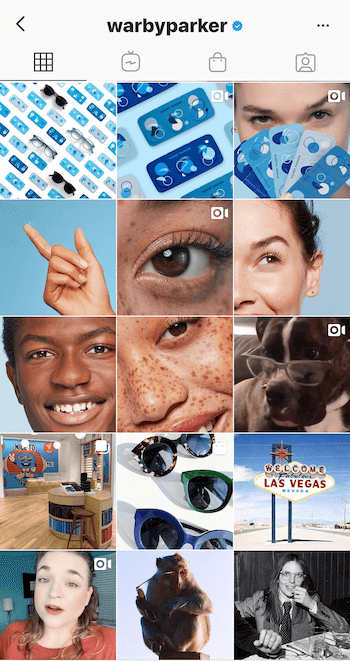 Warby Parker Instagram-profiili