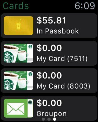 Starbucks -kortti - Apple-kello