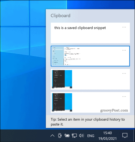 Windows 10 Leikepöytä-paneeli