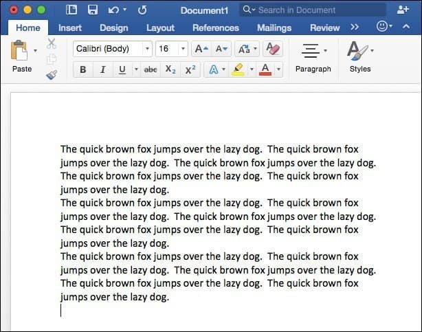 Microsoft Word for Mac 2016 Vihje: Luo satunnainen teksti